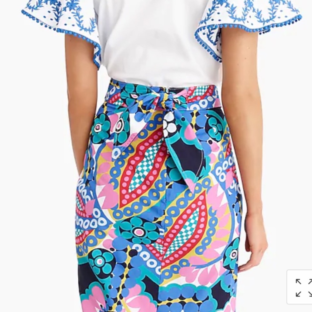 Jcrew tie back tulip skirt in ratti kaleidoscope🌸